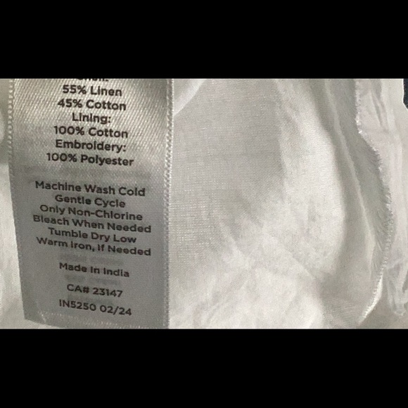 L Talbots White Linen Lace Hem Elastic Waist Maxi Skirt Battenburg White Eyelet - Picture 6 of 8